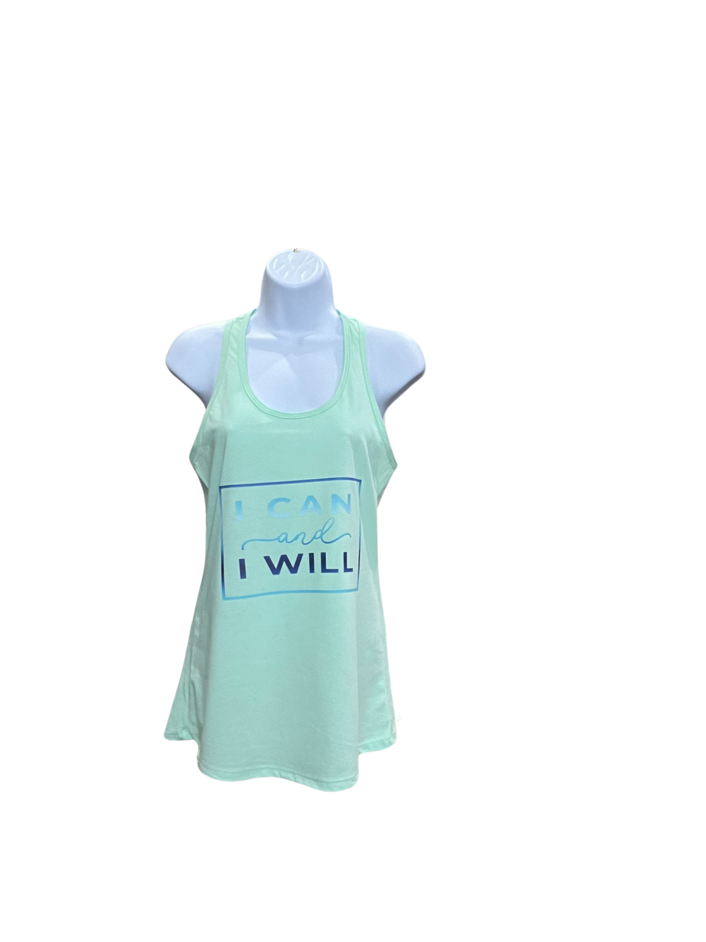 Camiseta sin mangas con espalda cruzada "Puedo y lo haré", para damas - M