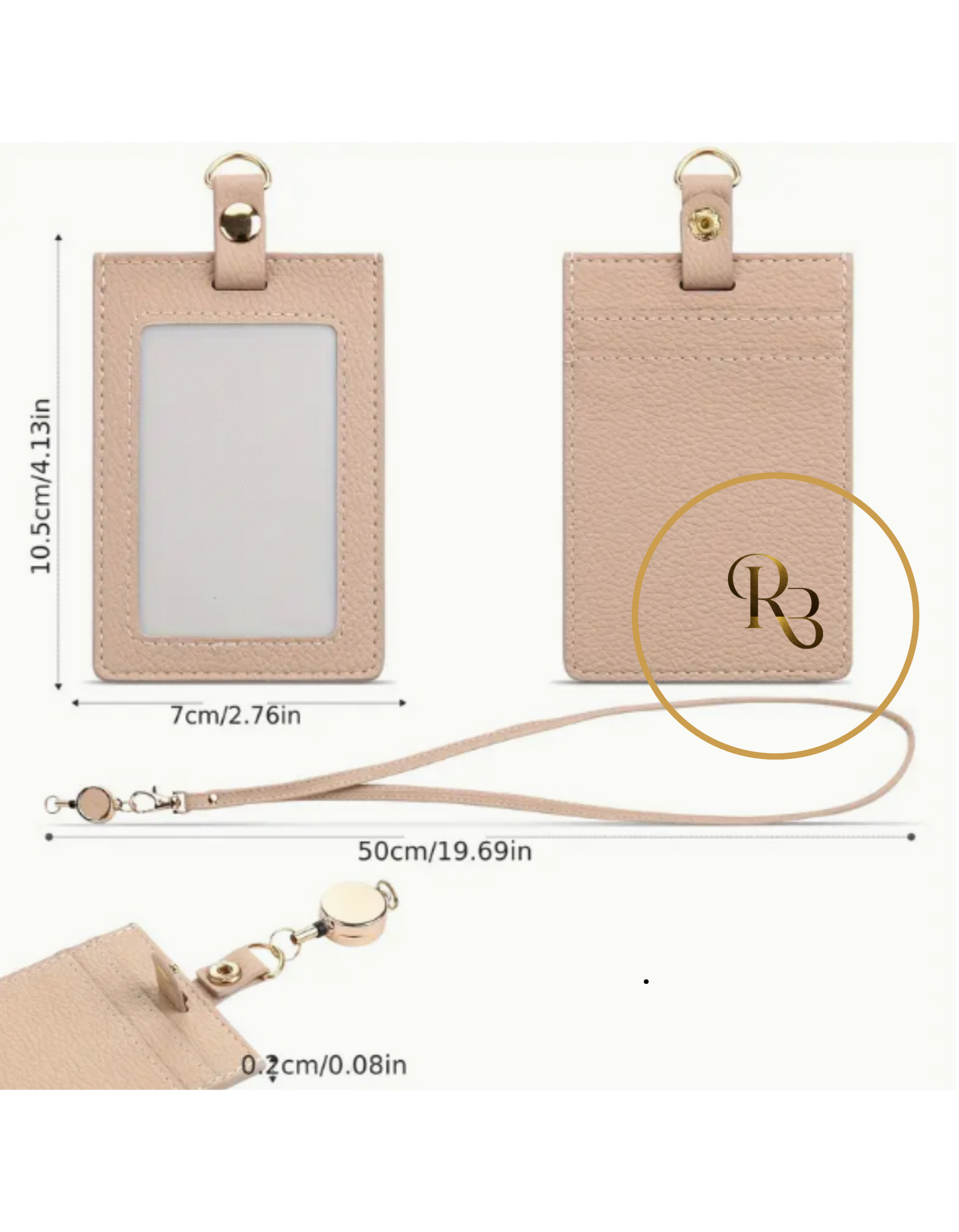 Personalized PU Leather ID Card Holder w/ clear window display