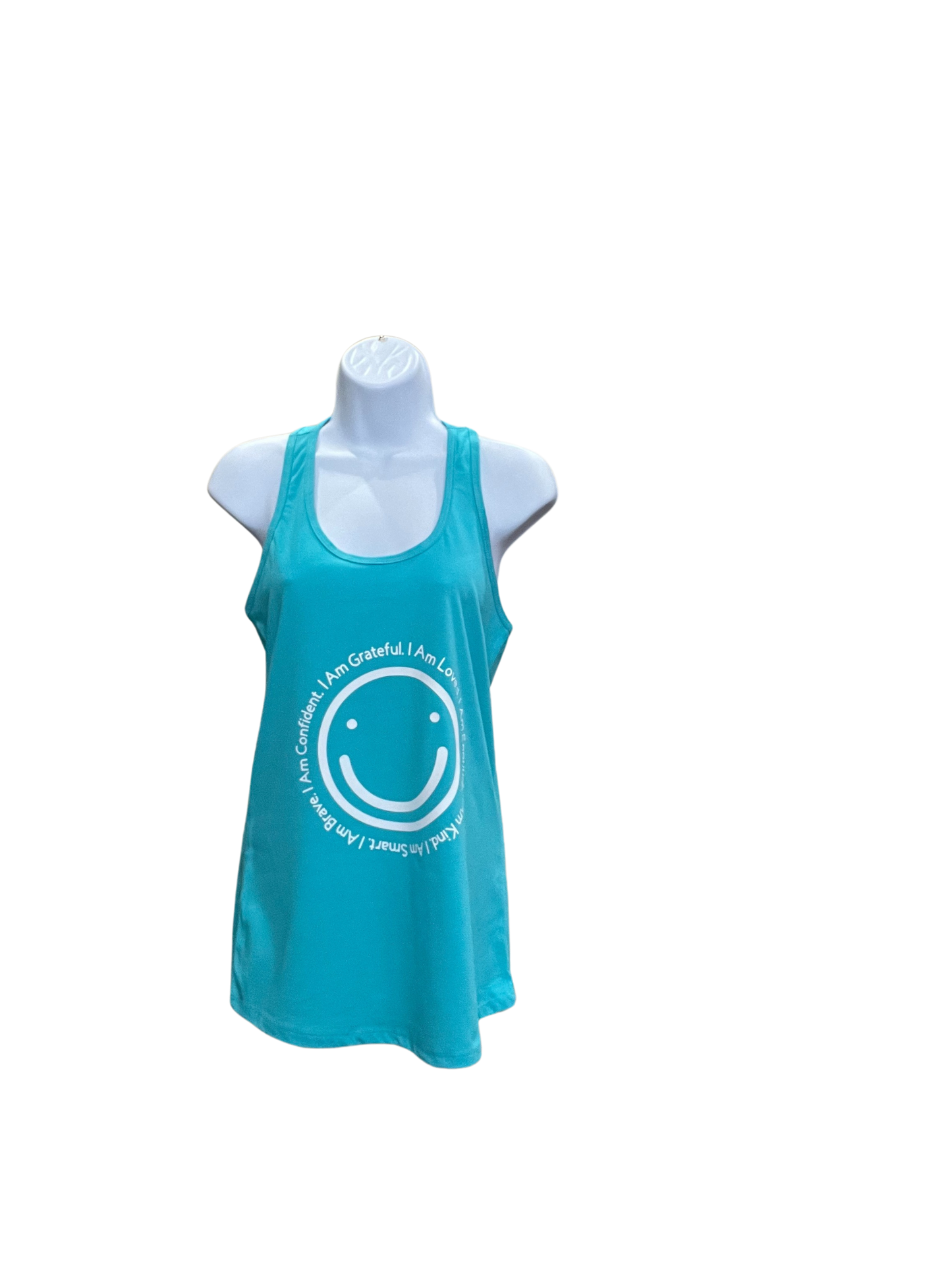 Ladies Happy Face Racerback Tank Top - M