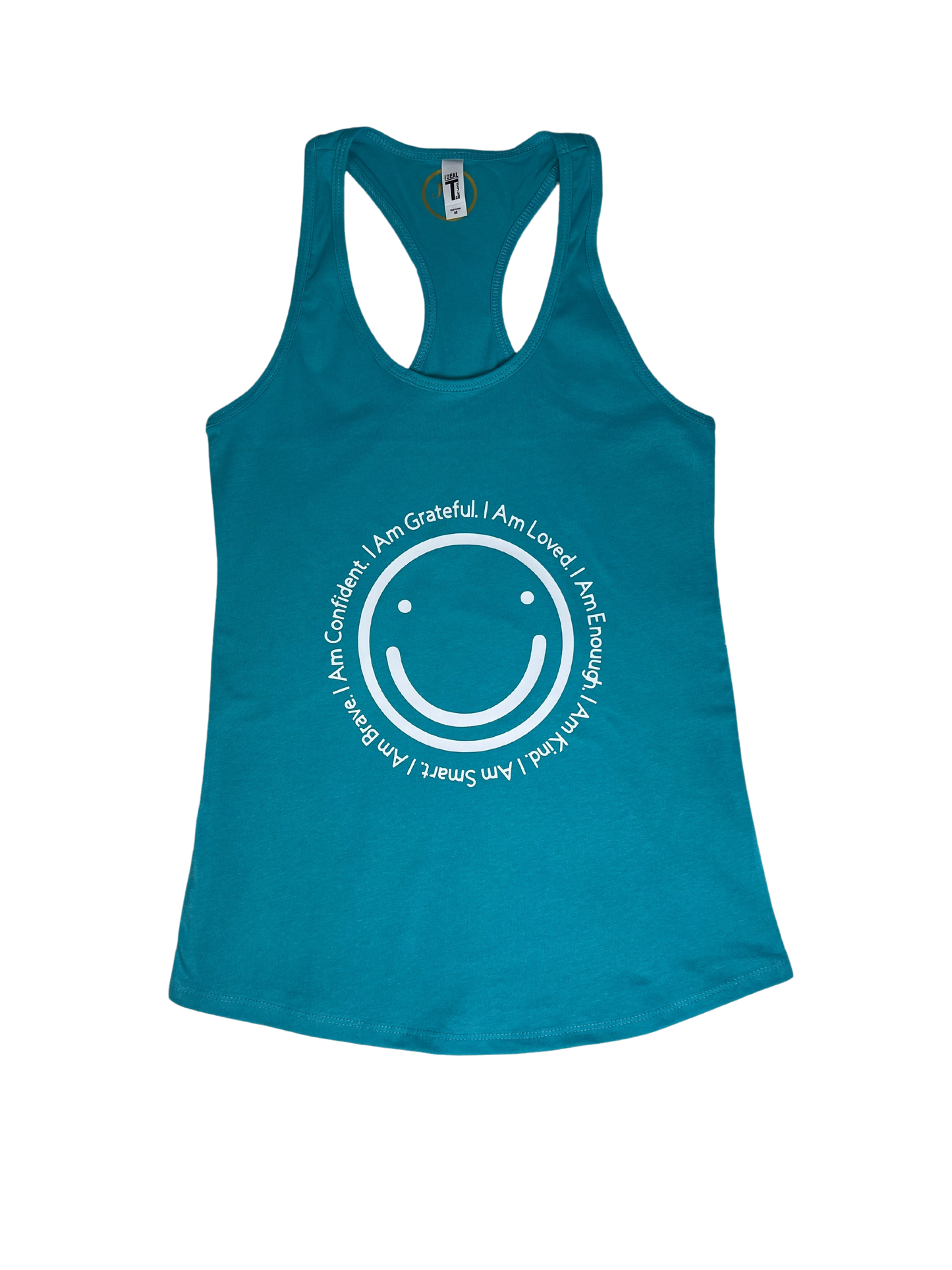 Ladies Happy Face Racerback Tank Top - M