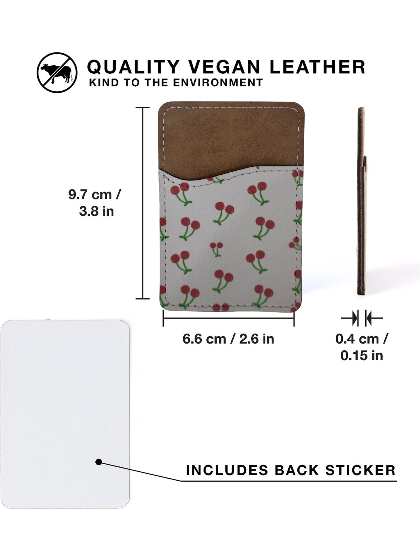 Les Cerises Phone Wallet - PU Leather Card Holder