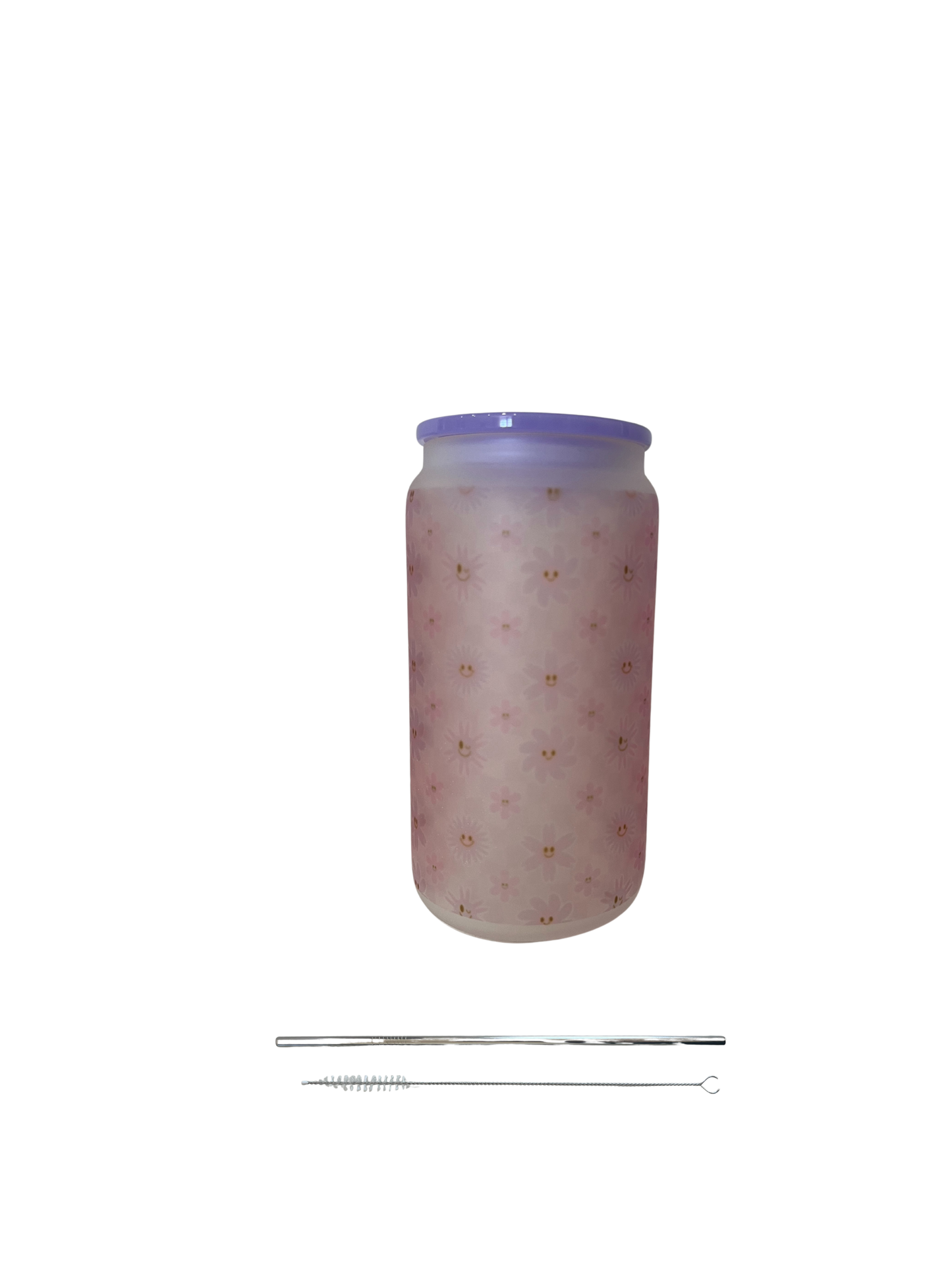 16oz Purple Frosted Glass Cup