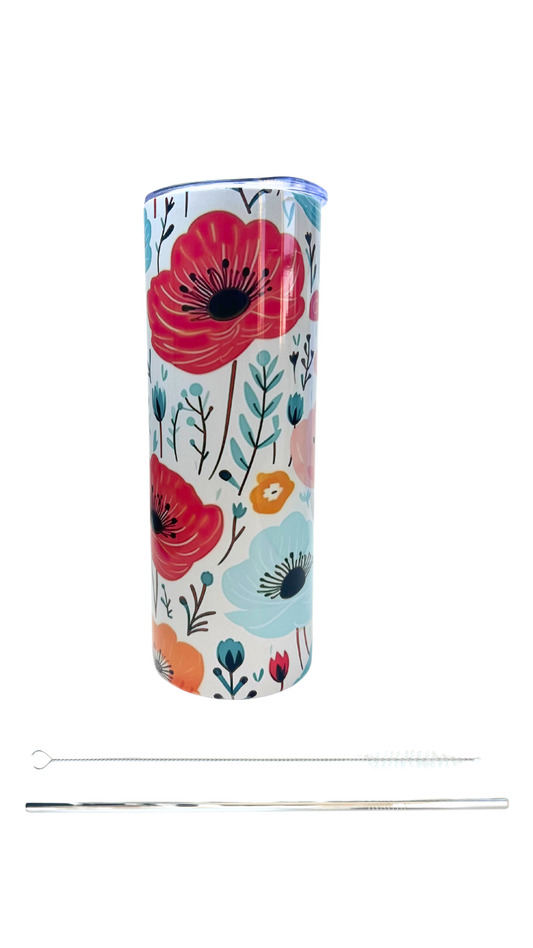 Anemone Flowers 20oz Skinny Tumbler