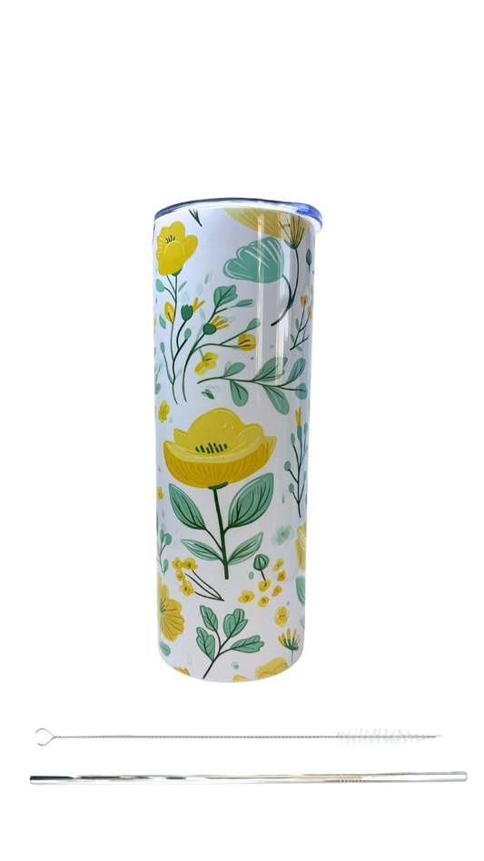 Greenery and Flowers 20oz Skinny Tumbler