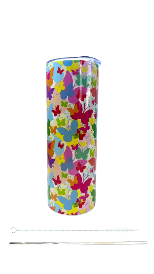 Hawaiian Butterflies 20oz Skinny Tumbler