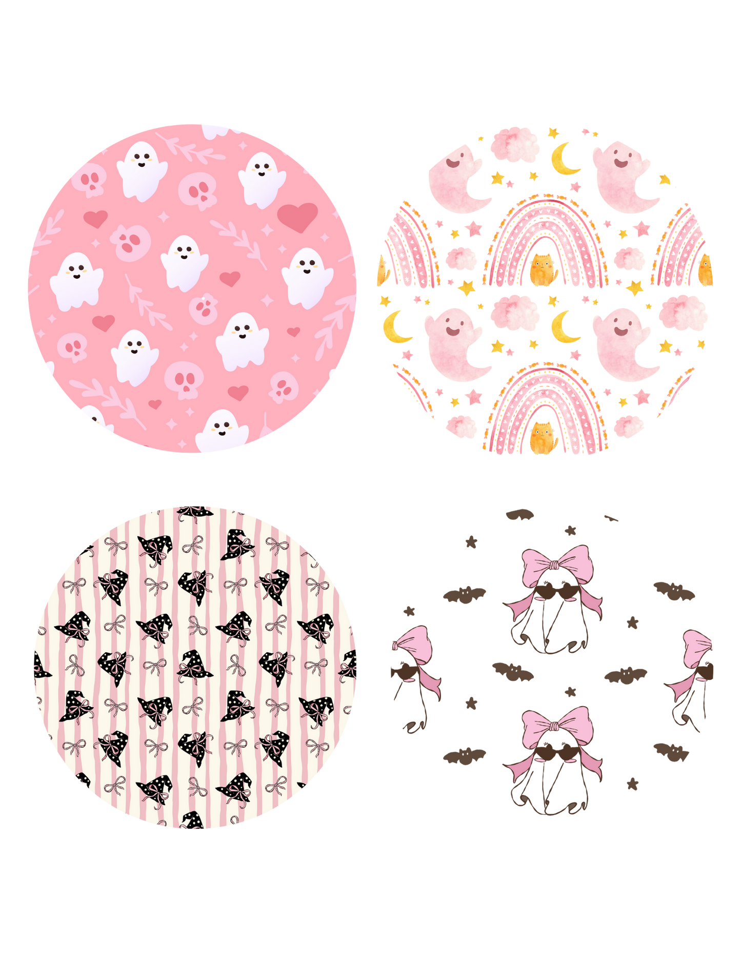 4PK Halloween Circle Coasters