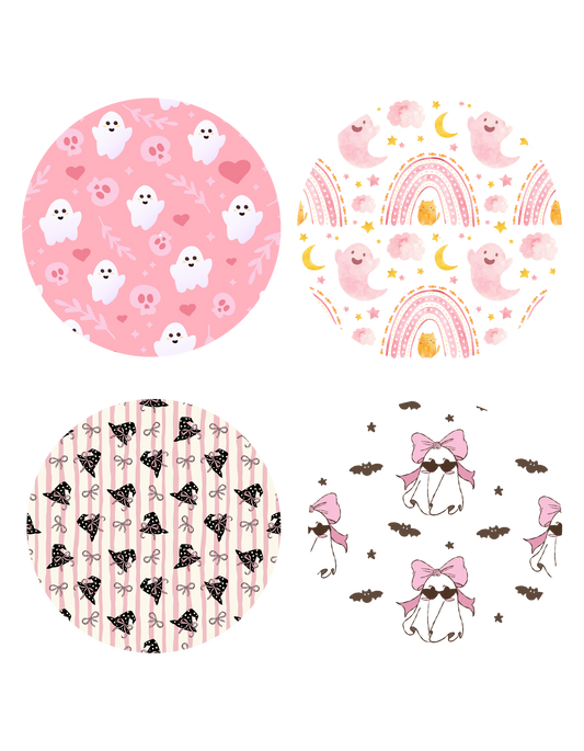 4PK Halloween Circle Coasters