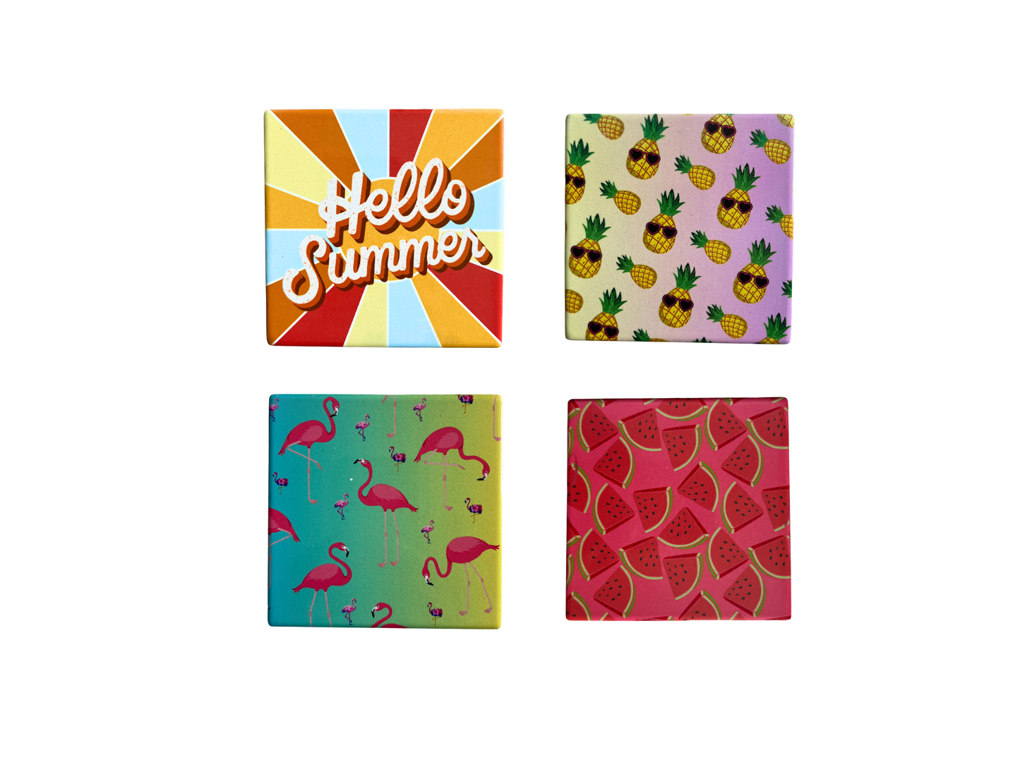 Hello Summer Square Coasters 4PK