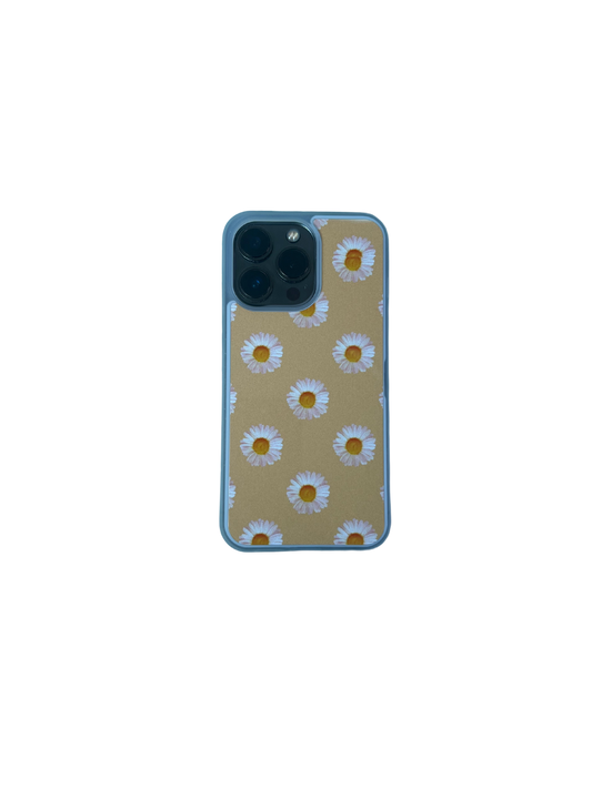 Funda para iPhone 13 Pro con diseño de girasol blanco