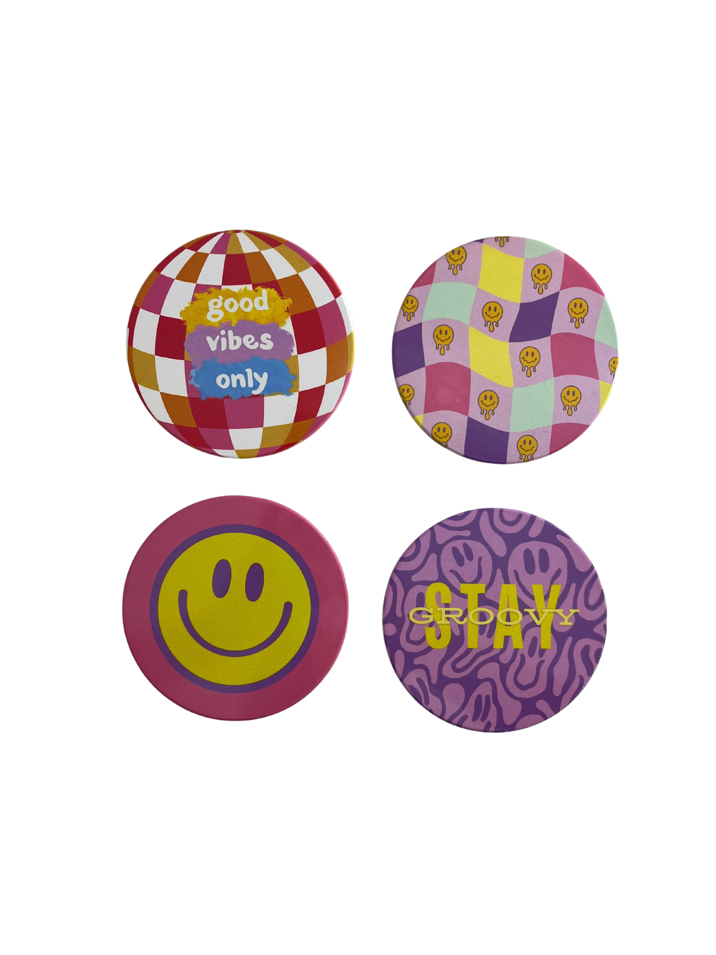 Stay groovy round coaster 4PK