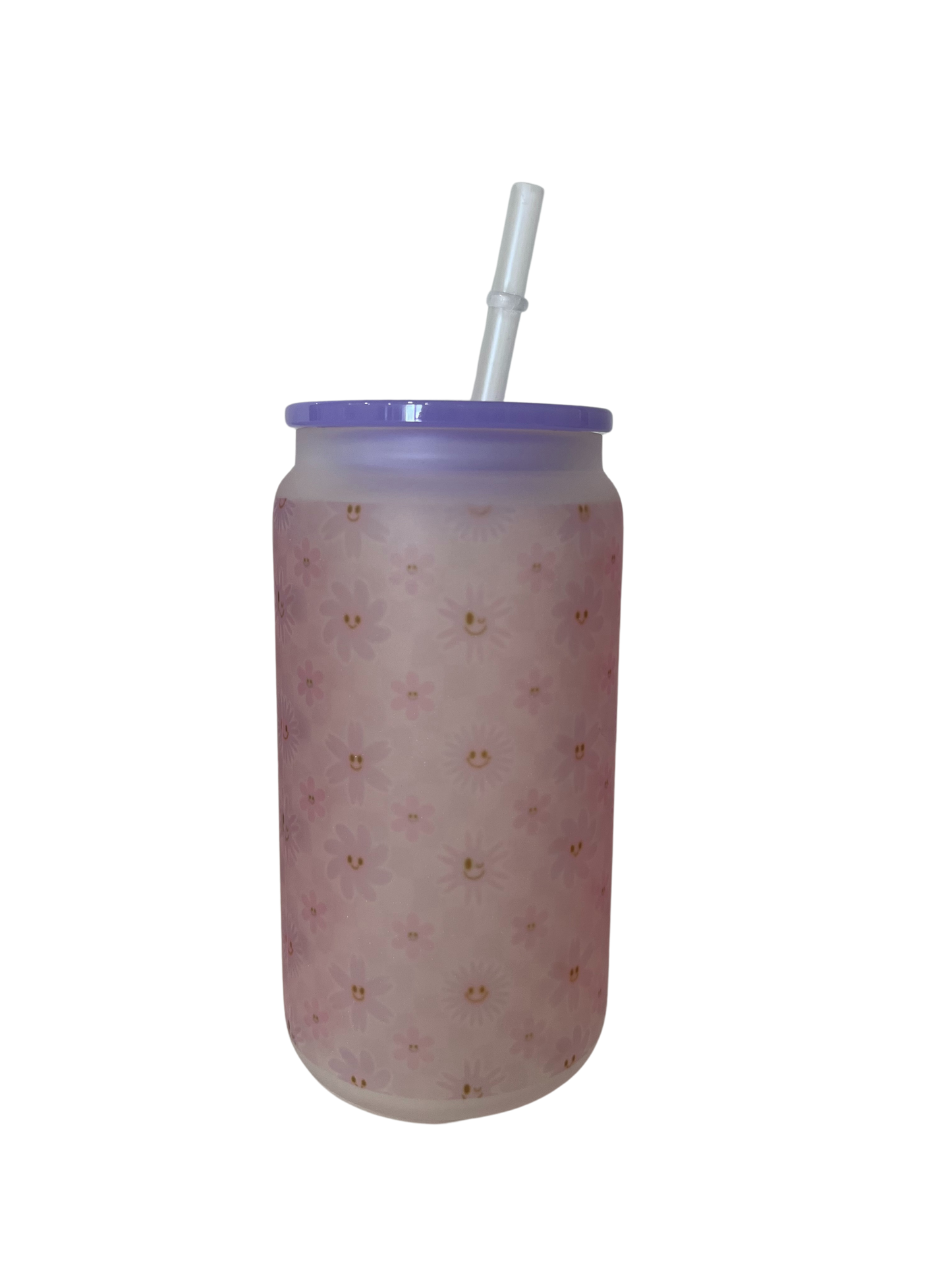 16oz Purple Frosted Glass Cup