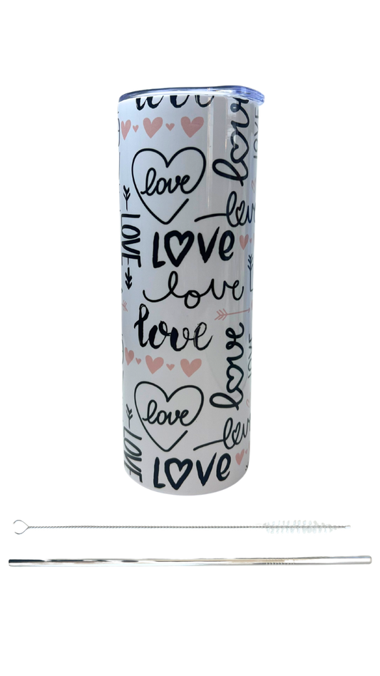 20oz Skinny Tumbler - Love