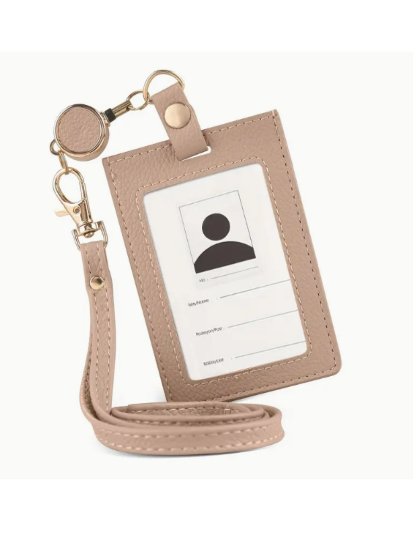 Personalized PU Leather ID Card Holder w/ clear window display