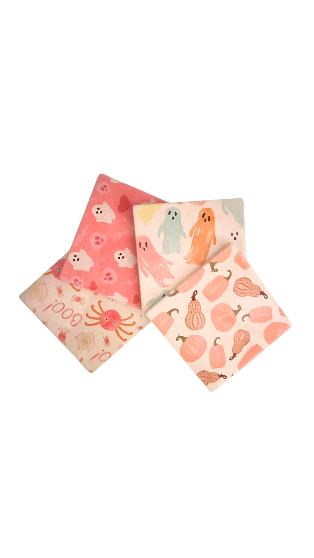 4PK Pinky Halloween Square Coasters