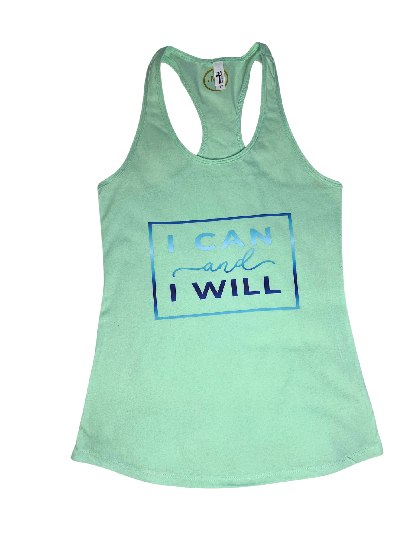 Camiseta sin mangas con espalda cruzada "Puedo y lo haré", para damas - M