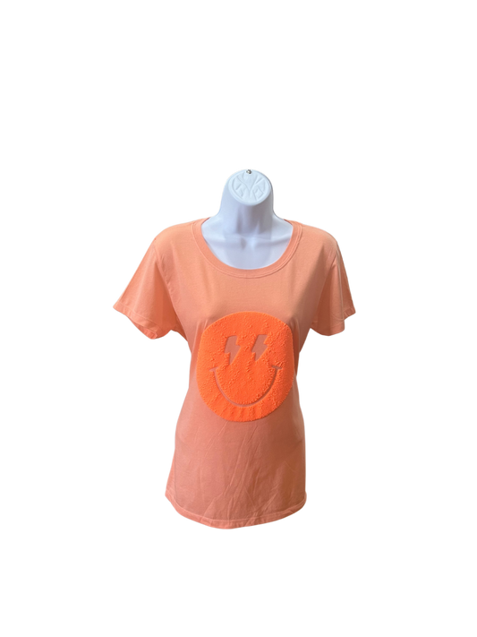 Camiseta 3D Puff con cara de rayo para mujer