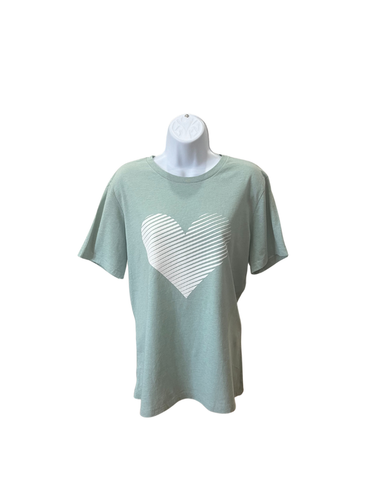 Camiseta de mujer con corazón abullonado en 3D