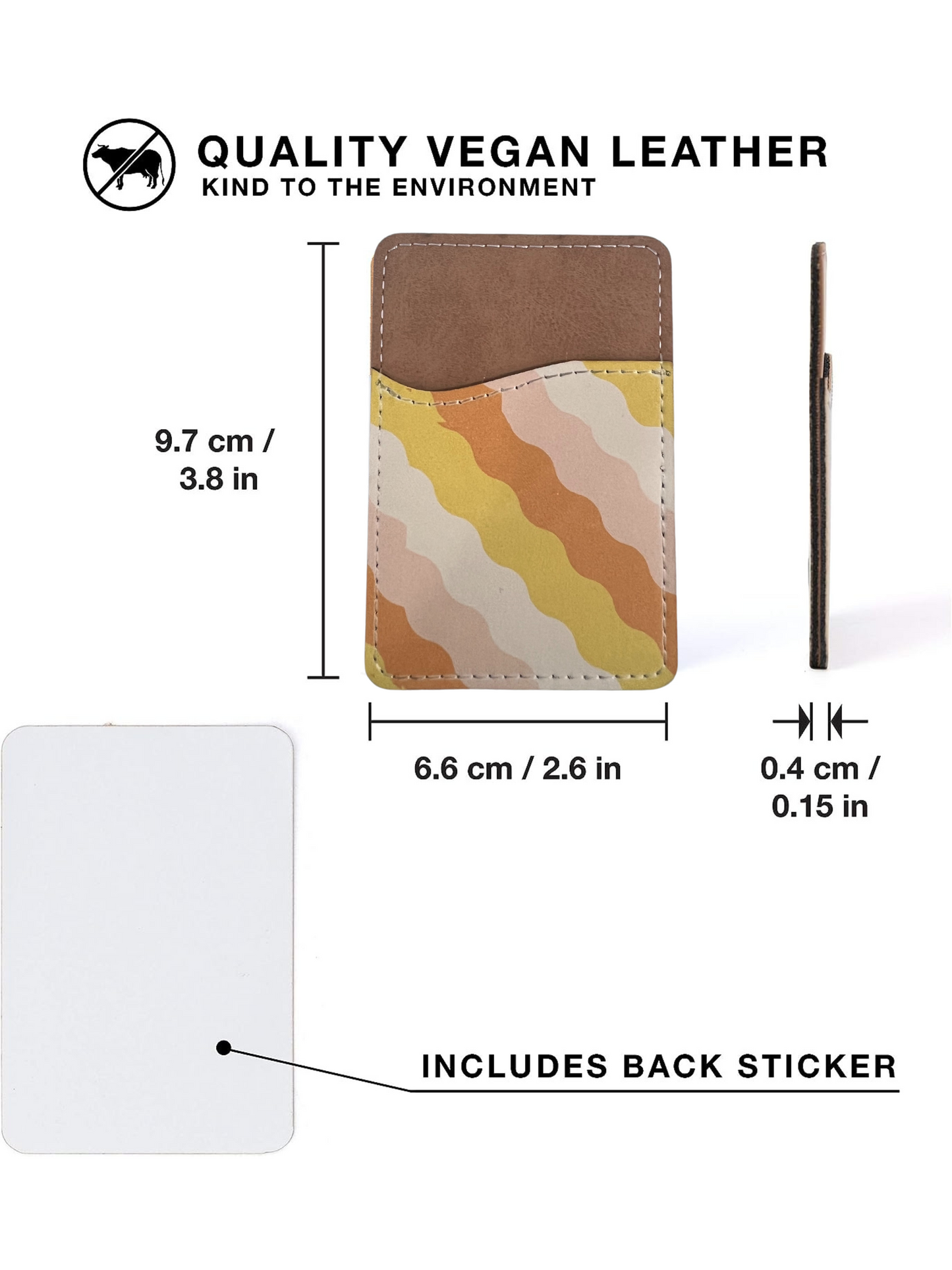 Cartera para teléfono con diseño de olas de postre - Tarjetero de piel sintética