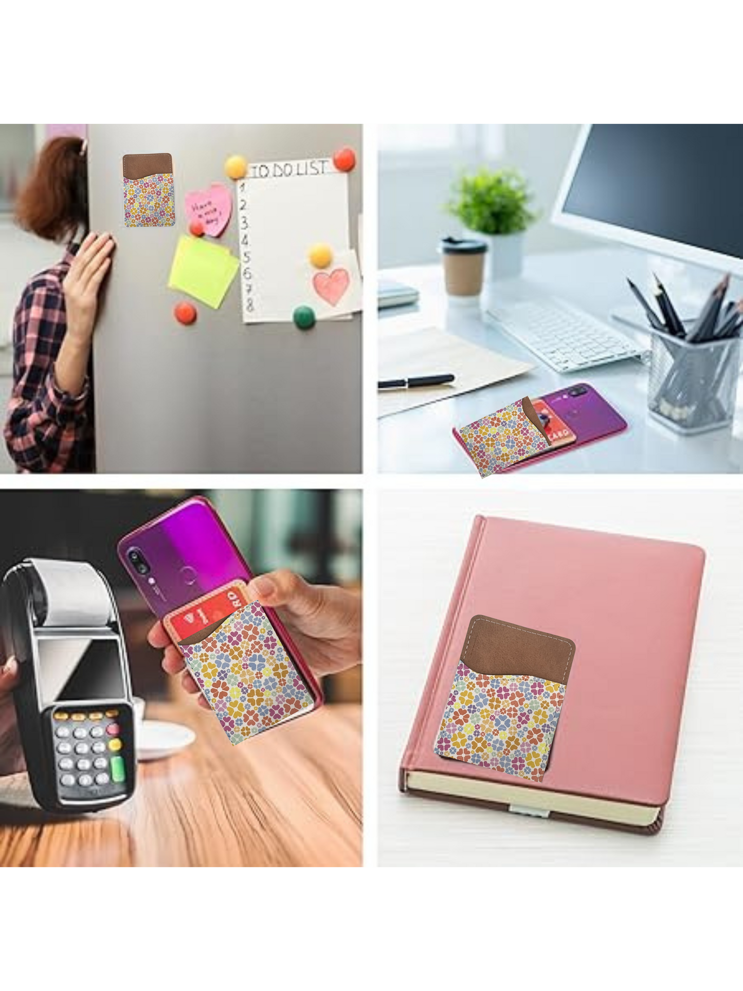 Raining Hearts Phone Wallet - PU Leather Card Holder