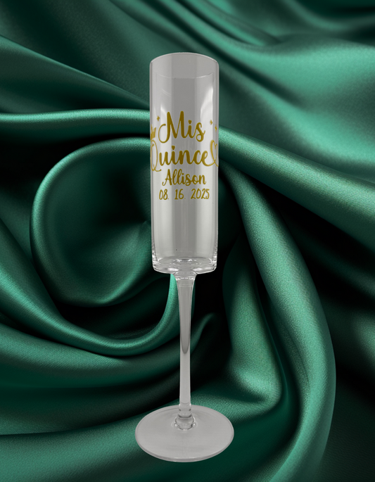 Custom Champagne Flute Glass  6.5 oz 🥂
