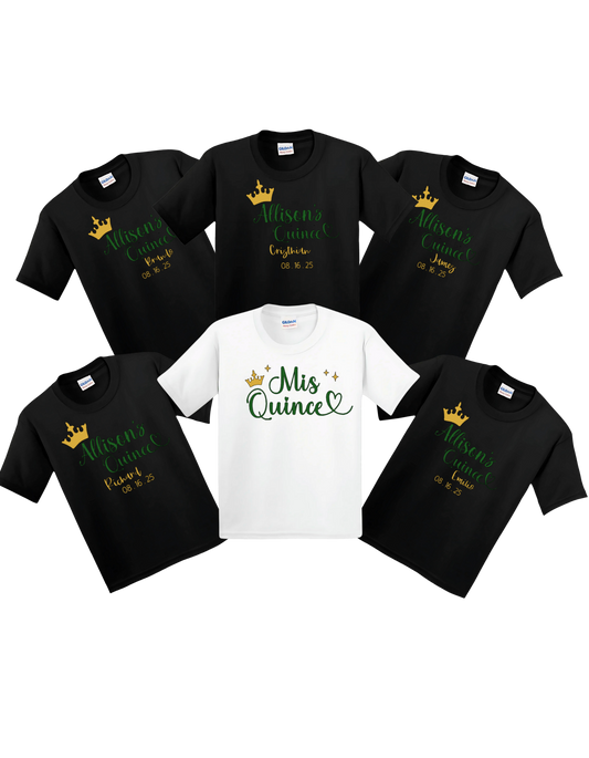 Custom Quinceañera and Sweet Sixteen T-Shirts 👑✨