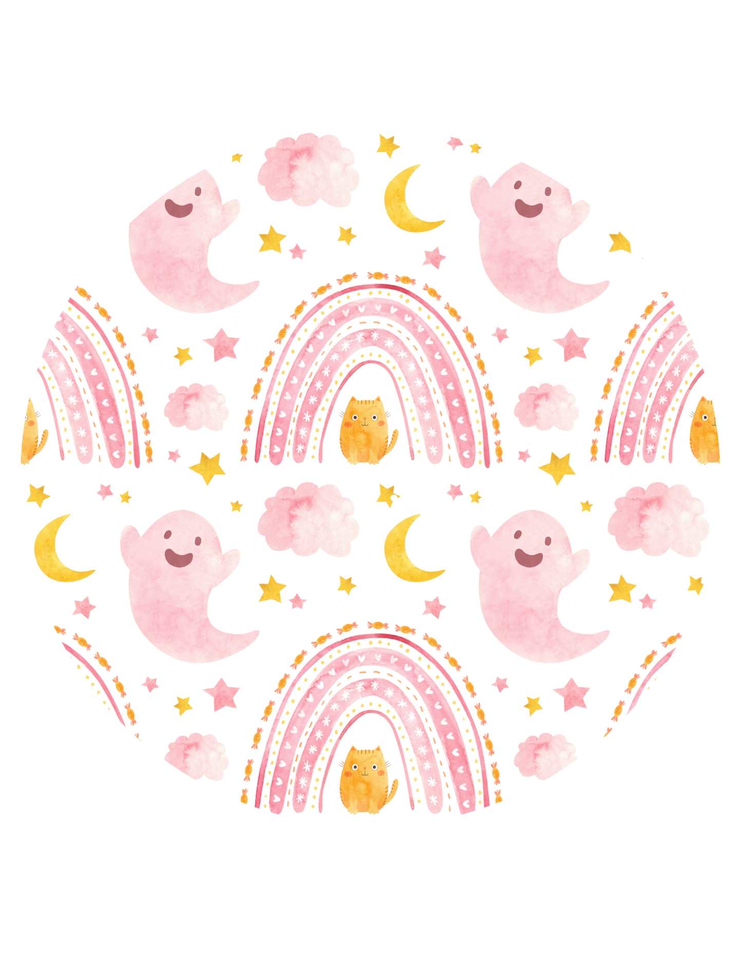 4PK Halloween Circle Coasters