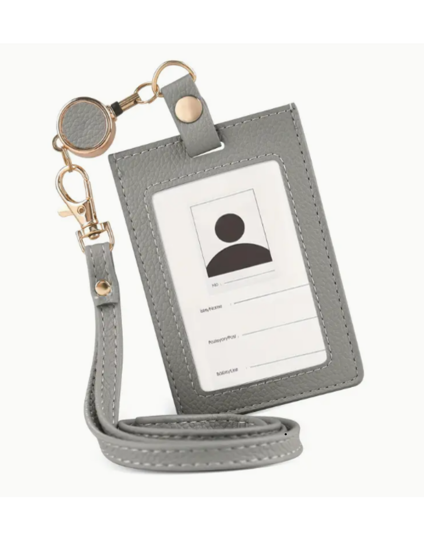 Personalized PU Leather ID Card Holder w/ clear window display