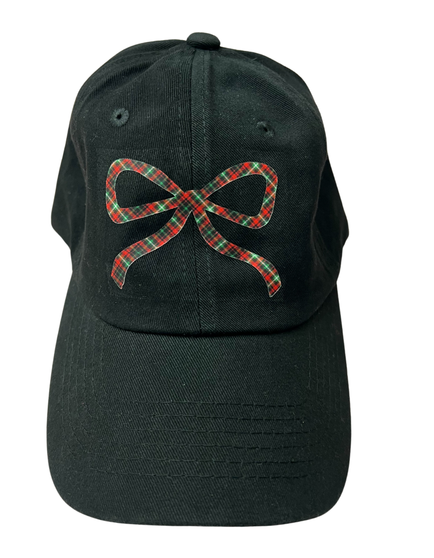 Christmas Plaid Bow Cap.