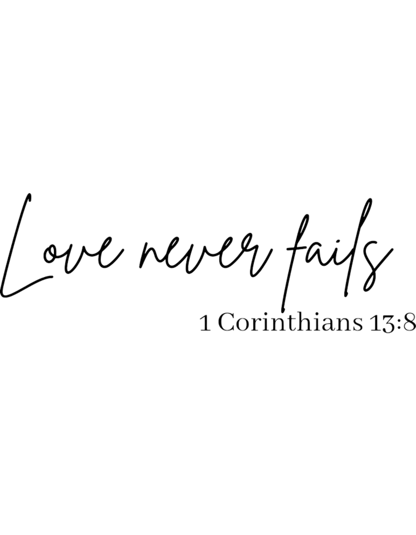 LOVE NEVER FAILS